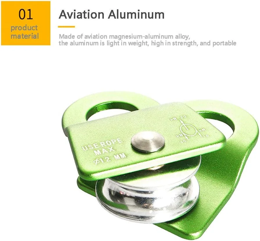 قرقره صعود طناب، قرقره تاب جانبی 20KN آلومینیوم هوانوردی برای صعود، زیپ لاین، کشیدن، تجهیزات و اهداف تجاری، قطر 12 میلی متر قرقره صعود طناب، قرقره تاب جانبی 20KN آلومینیوم هوانوردی برای صعود، زیپ لاین، کشیدن، تجهیزات و اهداف تجاری، قطر 12 میلی متر