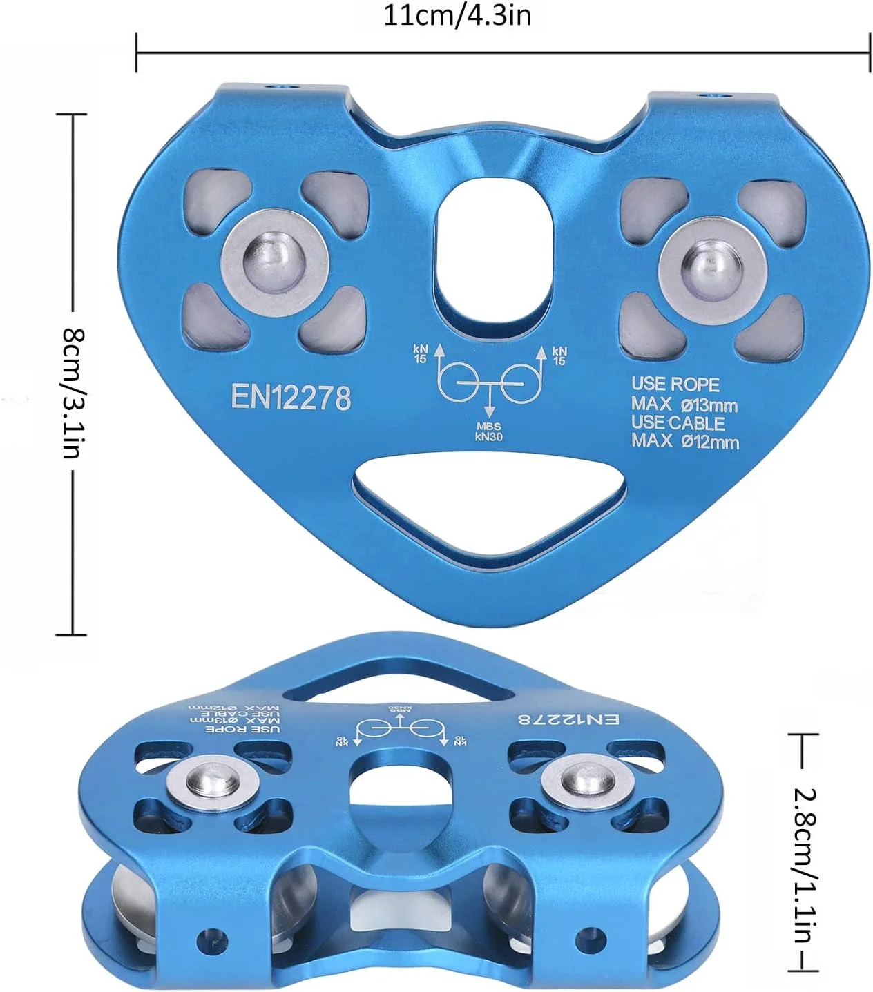 قرقره صعود، قرقره دو محوره برای صعود در فضای باز، بلوک آلومینیومی سبک وزن هوانوردی، کاربرد گسترده برای غارنوردی