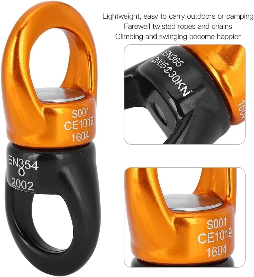 چرخ گردان، اتصال دهنده چرخ کوهنوردی، چرخاننده طناب کوهنوردی، دستگاه چرخاننده طناب کوهنوردی برای صخره نوردی، رقص هوایی، آویزهای تاب دار