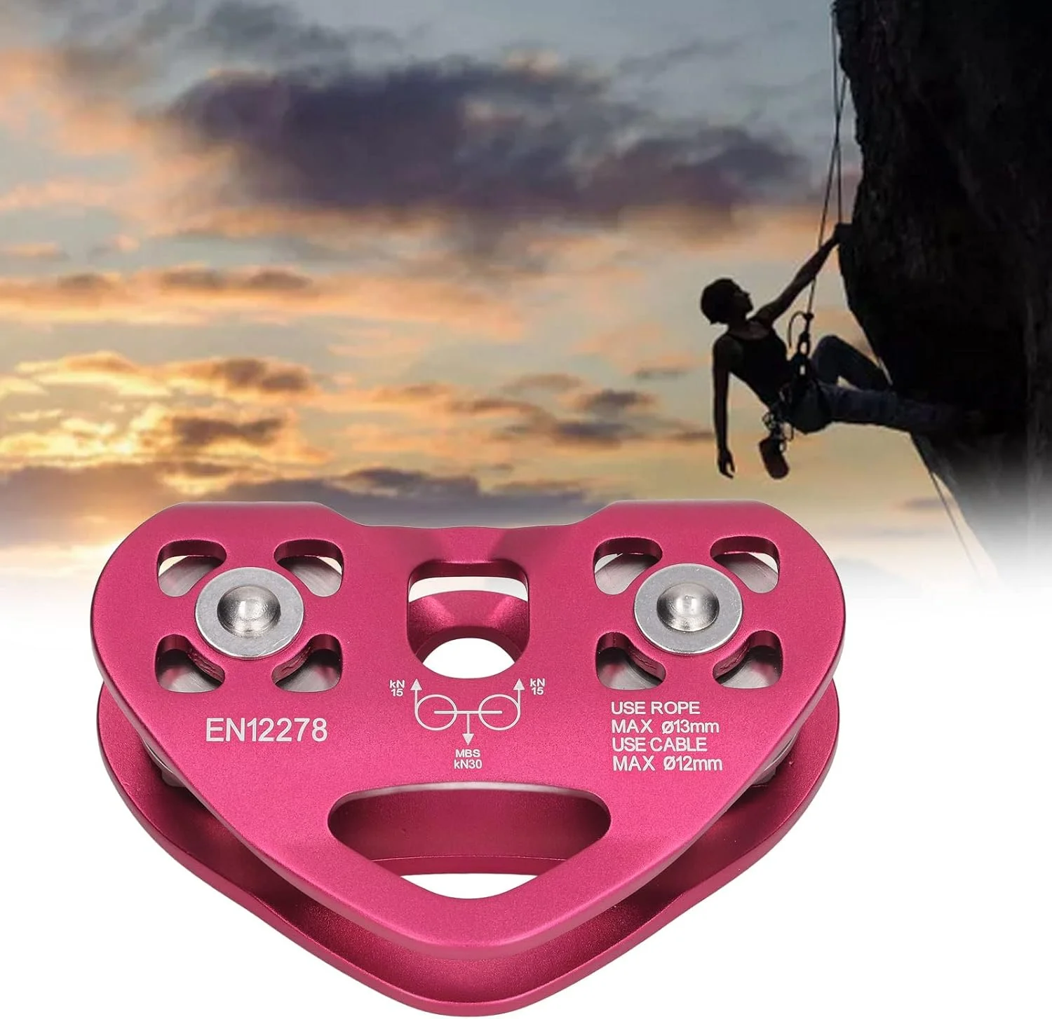 قرقره صعود، قرقره دو محوره صعود در فضای باز، بلوک آلومینیومی هوانوردی سبک وزن، کاربرد گسترده برای غارنوردی