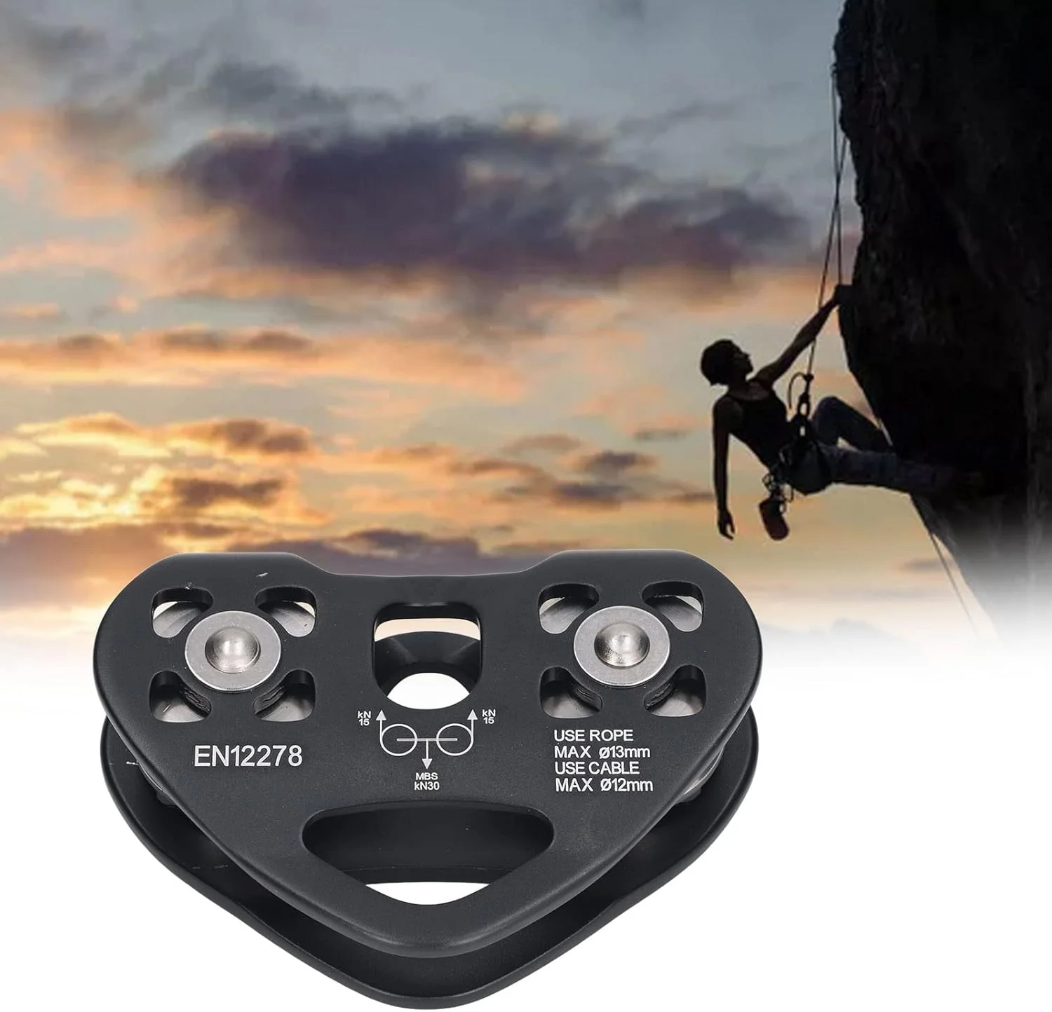 قرقره صعود، قرقره دو محوره صعود در فضای باز، بلوک آلومینیومی هوانوردی سبک وزن، کاربرد گسترده برای غارنوردی