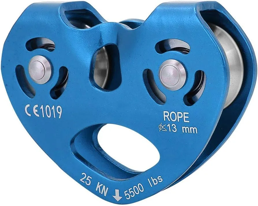 قرقره صعود، قرقره تک طناب سنگین وظیفه آلیاژ آلومینیوم 25KN تجهیزات ایمنی صعود (آبی)