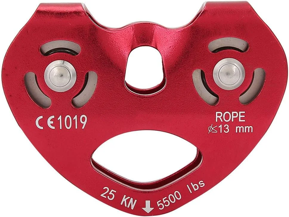 قرقره کوهنوردی، قرقره تک طناب سنگین وظیفه آلیاژ آلومینیوم 25KN تجهیزات ایمنی کوهنوردی (قرمز)