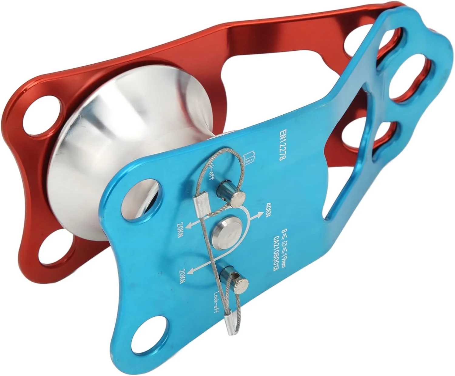 قرقره صخره نوردی 40KN ابزار بقا در فضای باز تجهیزات حمل و نقل ارتفاع بالا برای صخره نوردی