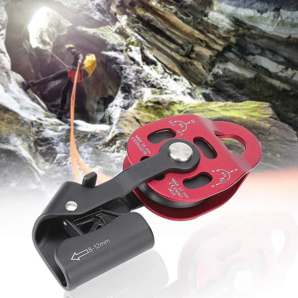 قرقره کوهنوردی، قرقره تک طناب آلومینیومی 4KN سنگین برای طناب 8-12 میلی متر