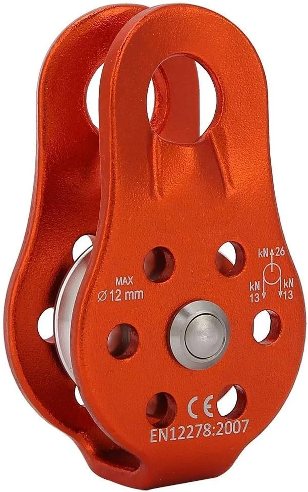 قرقره صعود ۲۶KN آلیاژ آلومینیوم سنگین تک قرقره طناب گردان برای طناب ۱۲ میلی متری قرقره صعود ۲۶KN آلیاژ آلومینیوم سنگین تک قرقره طناب گردان برای طناب ۱۲ میلی متری