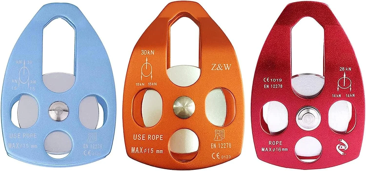 قرقره طناب نوردی 28KN برای کوهنوردی، درخت نوردی، غارنوردی، اکتشاف، صخره نوردی و نجات