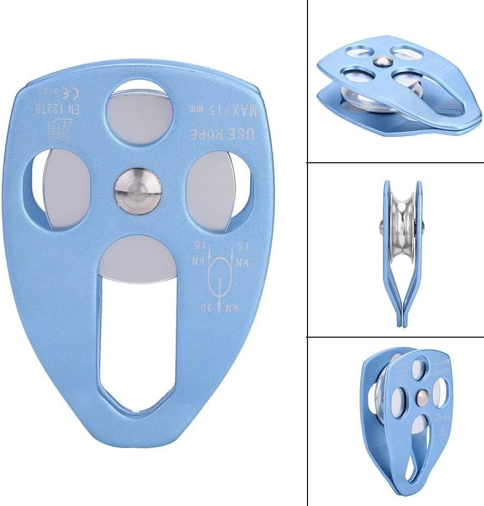 قرقره کوهنوردی 32KN برای صخره نوردی، قرقره طناب کوهنوردی، مناسب برای درختکاری در فضای باز و صخره نوردی