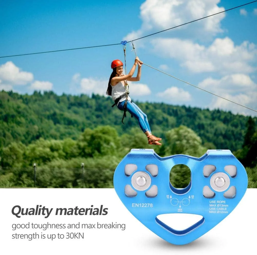 قرقره صعود 30KN، چرخ بلوک قرقره گردان، چرخ دنده صعود برای صعود در فضای باز