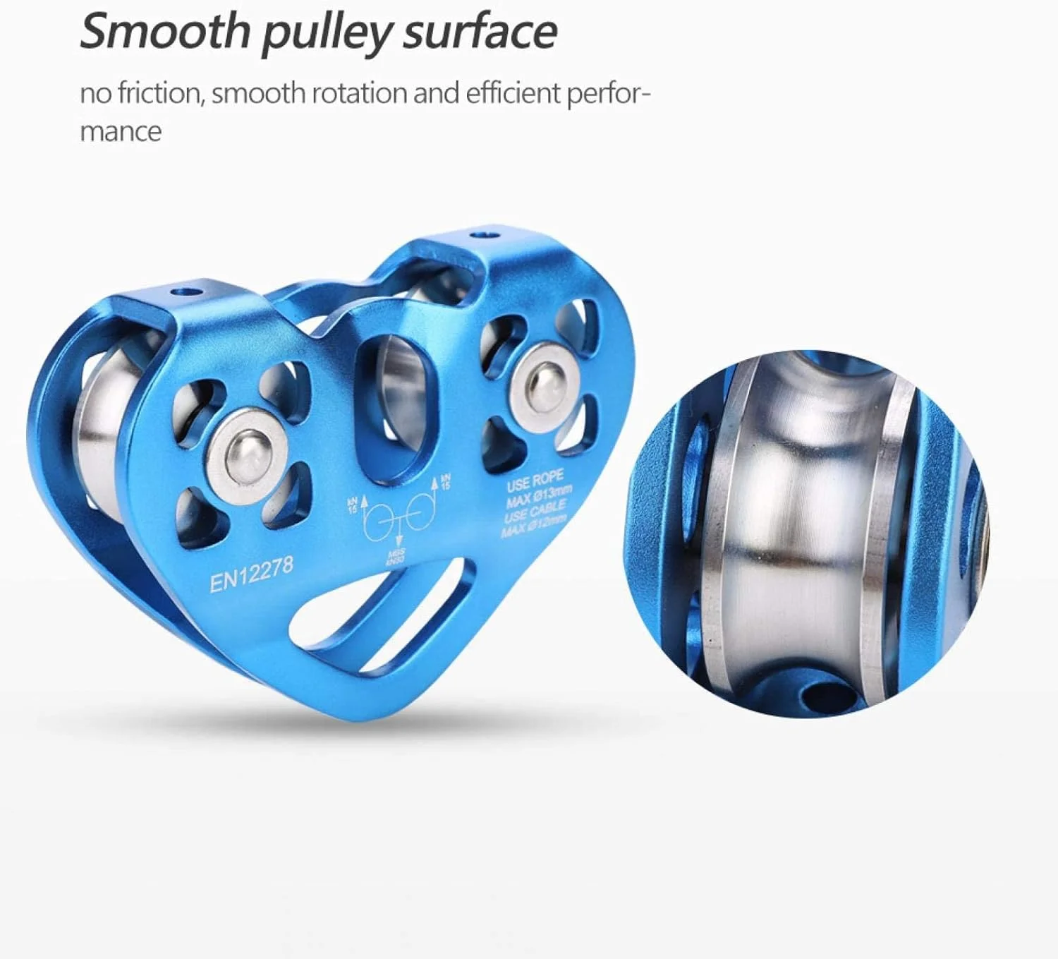 قرقره صعود، قرقره دوبل 30KN ترولی کابل نجات زیپ لاین تجهیزات صخره نوردی در فضای باز