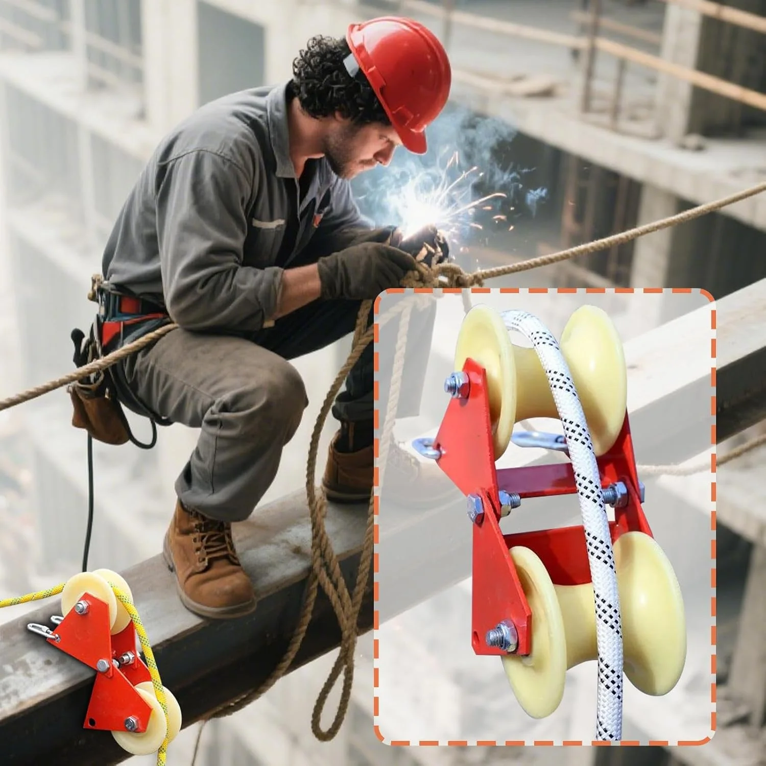قرقره طنابی گوشه ای - چرخ قرقره دستی صعودی تاشو - ابزار ایمنی جمع شونده طناب سنگین برای دکوراسیون منزل، بهسازی خانه، فعالیت های خارج از منزل، سایت های ساختمانی قرقره طنابی گوشه ای - چرخ قرقره دستی صعودی تاشو - ابزار ایمنی جمع شونده طناب سنگین برای دکوراسیون منزل، بهسازی خانه، فعالیت های خارج از منزل، سایت های ساختمانی