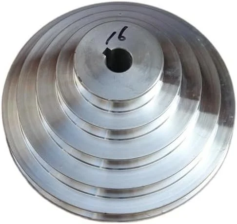 پولی موتور تسمه V شکل 4 مرحله ای نوع A، چرخ تسمه تایم آلومینیومی شکل پاگودا، قطر بیرونی 130 میلی متر، سوراخ 16 میلی متر