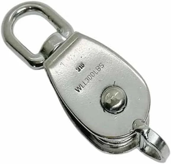 قرقره تک تسمه استیل ضد زنگ MH GLOBAL 316، قرقره طناب بالابر چرخشی، 1 اینچ