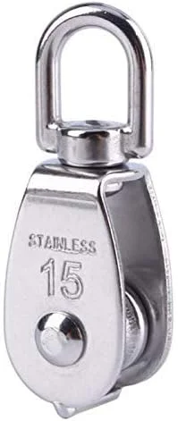 قرقره تکی DFBTYG مدل M15 استیل ضد زنگ، قرقره چرخشی با ظرفیت بارگیری 35 کیلوگرم برای سیم بکسل و طناب بالابر