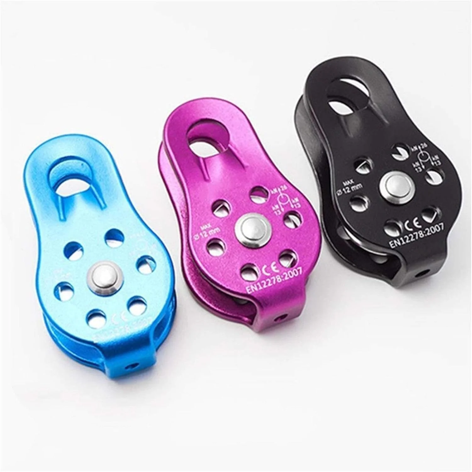 قرقره سیم بکسل فولادی، قرقره تک طناب ثابت 26KN برای صخره نوردی، نجات و بقا، ابزار درختکاری (رنگ: بنفش)