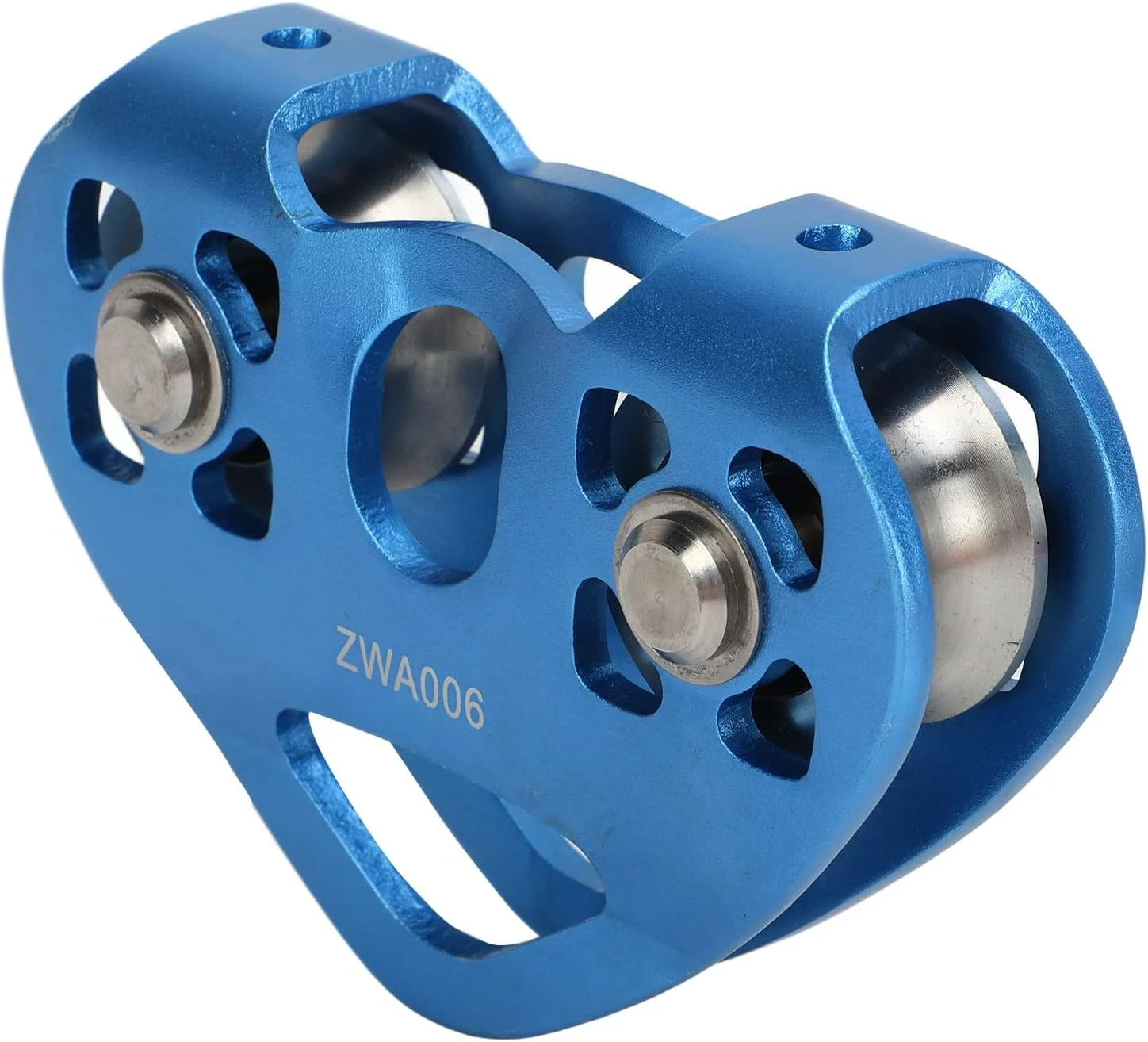 قرقره زیپ لاین 30KN با شکل قلب دوبل برای صعود و حمل و نقل کالا - آلیاژ آلومینیوم و استیل ضد زنگ (آبی)