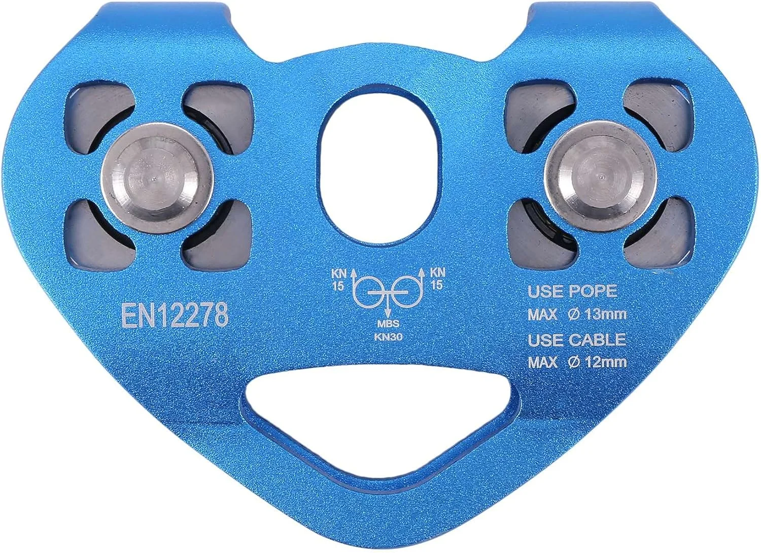 قرقره دوگانه صعود مدل قلبی شکل با طناب فولادی 13 میلی متری، دستگاه صعود ترولی سریع تیرولس 24KN