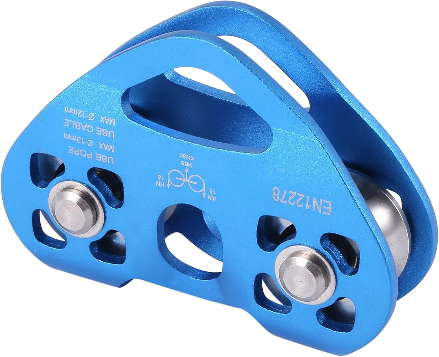 قرقره دوگانه صعود مدل قلبی شکل با طناب فولادی 13 میلی متری، دستگاه صعود ترولی سریع تیرولس 24KN