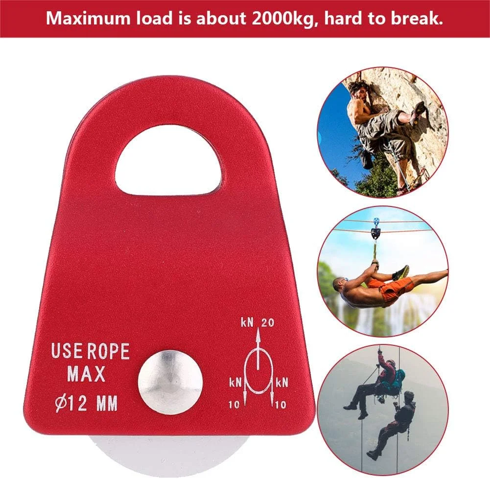 قرقره نوسانی جانبی فلزی کارابین در فضای باز برای کوهنوردی و صخره نوردی (قرمز)