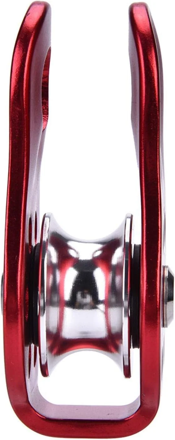 قرقره تکی صعود آلیاژ آلومینیوم، قرقره طناب تکی سنگین، لوازم جانبی تجهیزات ایمنی صعود (قرمز)