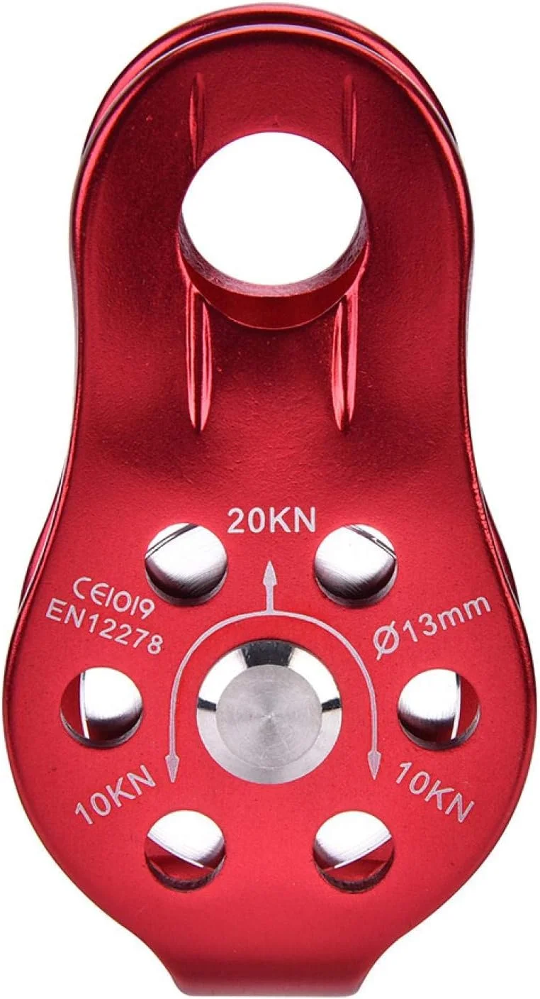 قرقره تکی صعود آلیاژ آلومینیوم، قرقره طناب تکی سنگین، لوازم جانبی تجهیزات ایمنی صعود (قرمز)