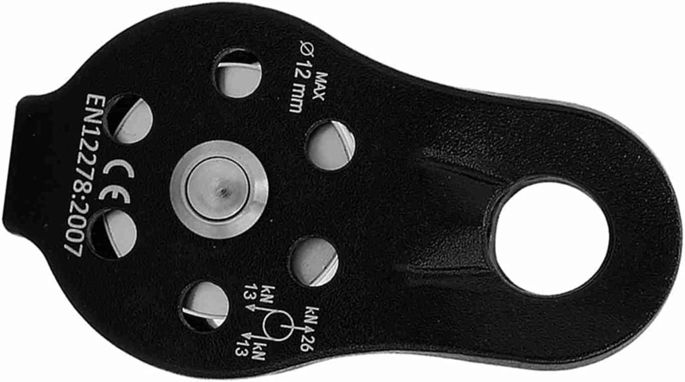 قرقره تکی سنگین وظیفه Zerodis آلیاژ آلومینیوم برای صعود با ظرفیت 26KN مناسب برای طناب 12 میلی متر (#3)