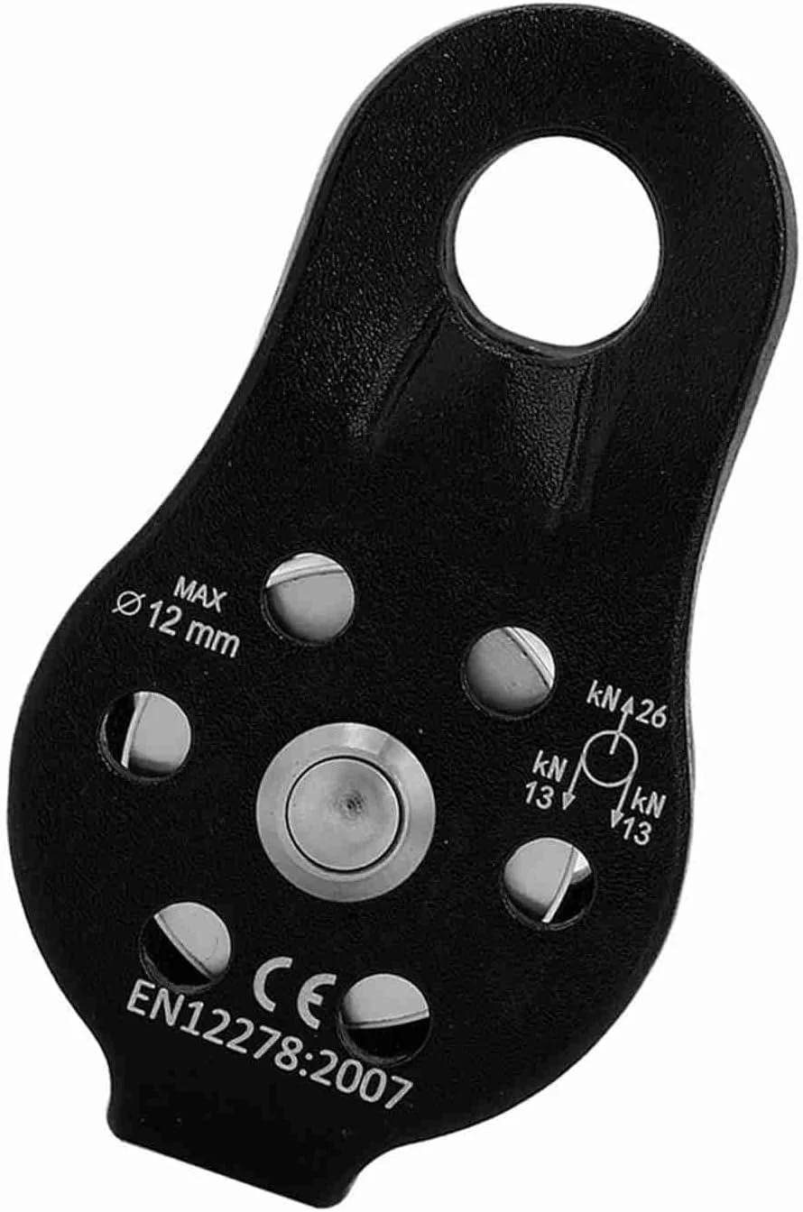 قرقره تکی سنگین وظیفه Zerodis آلیاژ آلومینیوم برای صعود با ظرفیت 26KN مناسب برای طناب 12 میلی متر (#3)