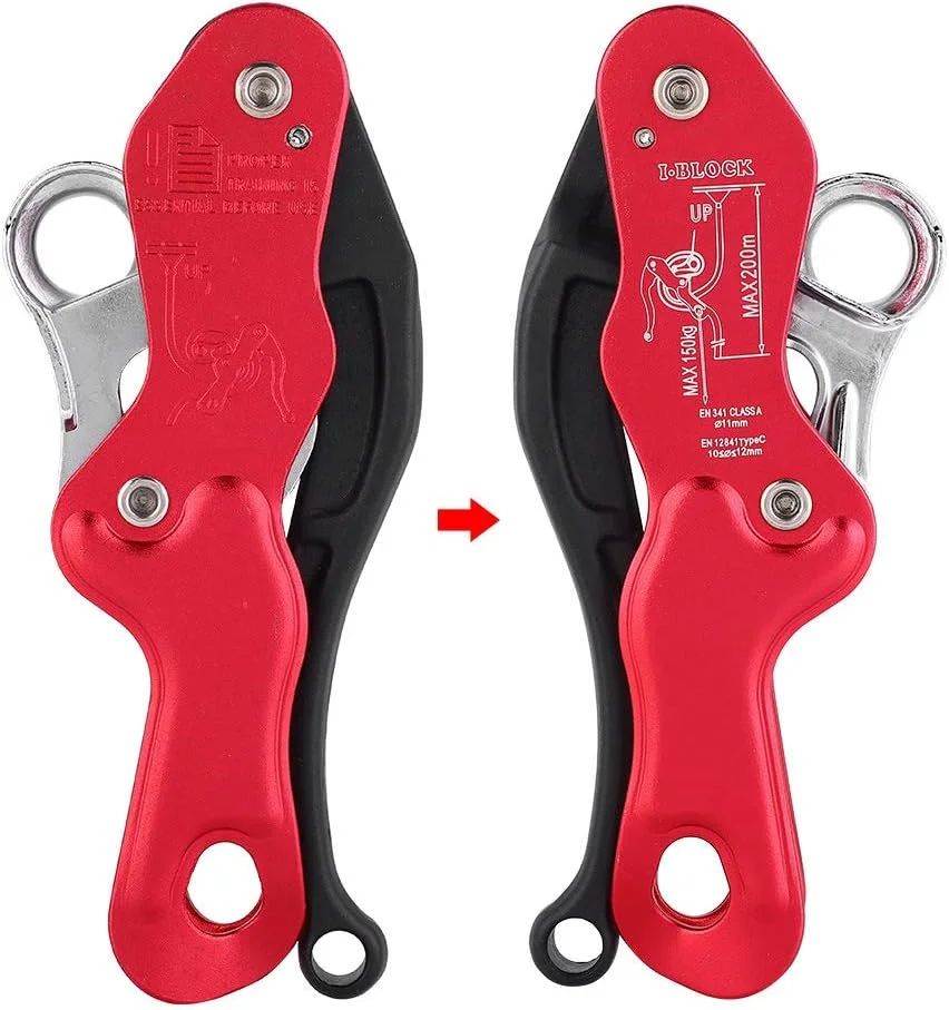 گیره طناب صعود Domary، قفل خودکار، آلیاژ آلومینیوم با استحکام بالا، برای صعود در فضای باز