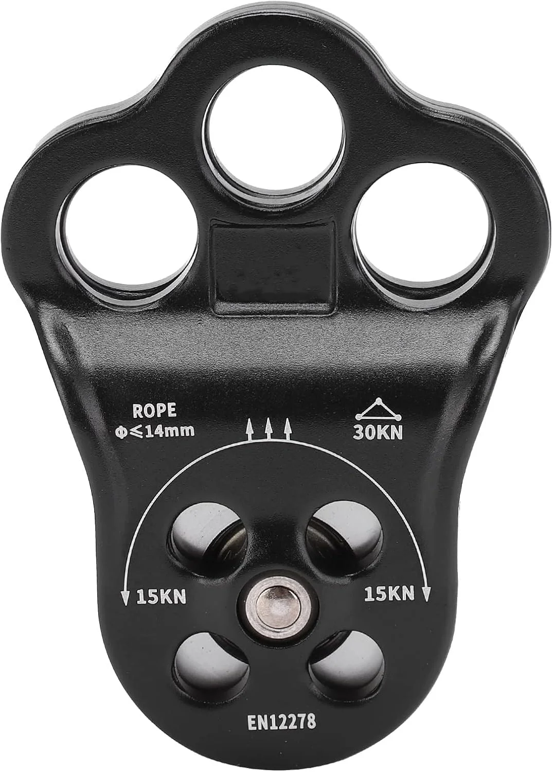 قرقره صعود 3 سوراخه RiToEasysports 30KN، قرقره هوانوردی آلومینیومی با بلبرینگ دوگانه برای کوهنوردی، فرود، توسعه، غارنوردی، صخره نوردی و نجات