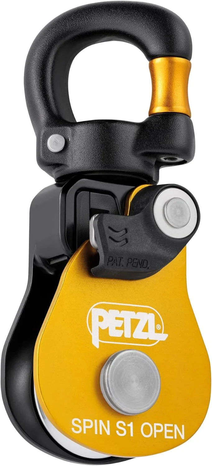 قرقره بازشو با بازدهی بالا Petzl Spin S1، زرد، U، مناسب برای بزرگسالان