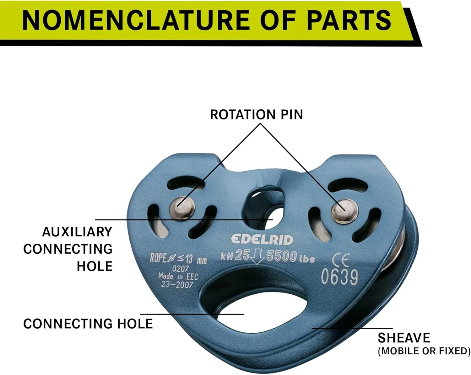 قرقره دوبل کابل ریلی EDELRID، تیتانیومی