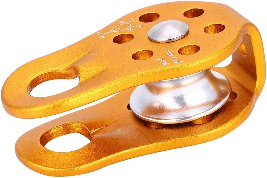 تجهیزات ایمنی قرقره طناب گردان تک آلومینیومی، چرخ قرقره گردان تک، حمل و نقل برای صعود