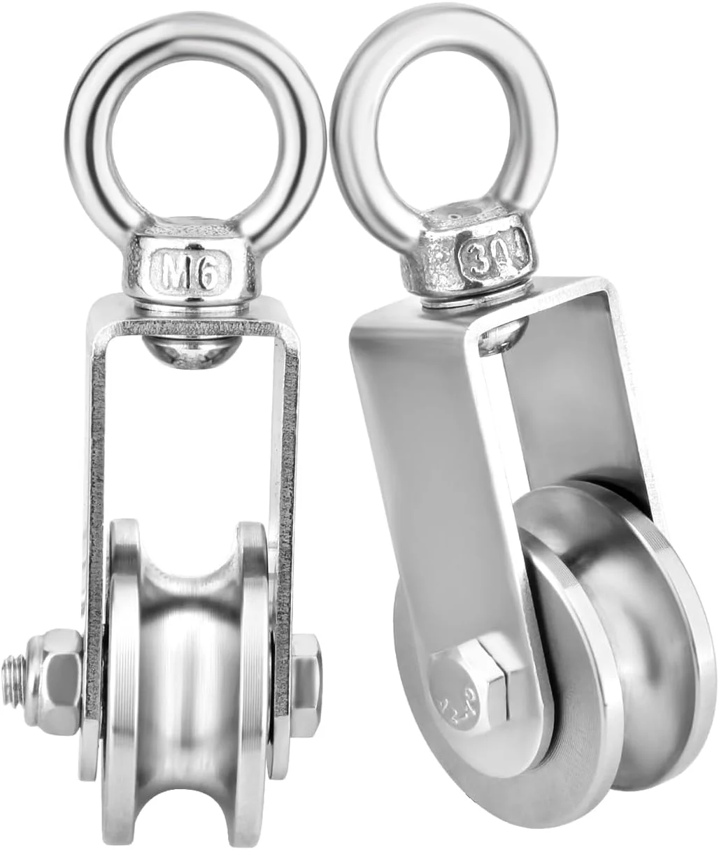 قر قره 34 میلی متری DROMEDARY بسته 2 عددی با بلبرینگ، قرقره برای طناب، کابل فولادی قرقره، ظرفیت بار 250 کیلوگرم برای طناب، قاب طناب، تناسب اندام