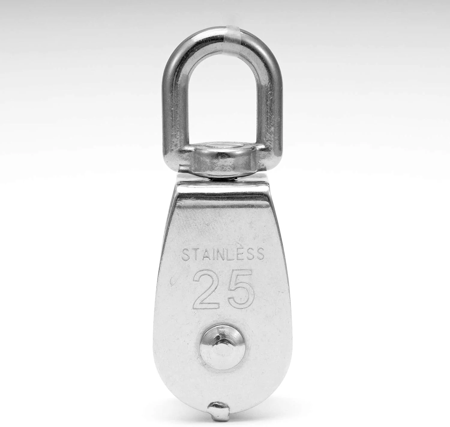 قرقره DTXLX، بلوک قرقره استیل ضد زنگ 304، قرقره با سگک چرخان، برای کشش سیم بکسل و طناب نایلونی و غیره، ظرفیت بار ایمن تا 150 کیلوگرم، 2 عدد M25