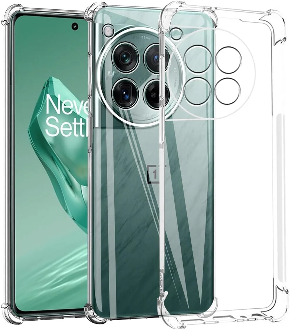 کاور محافظ سیلیکونی TPU نرم و سبک Zubitech با محافظت از دوربین، طراحی شده برای OnePlus 12 5G (شفاف)
