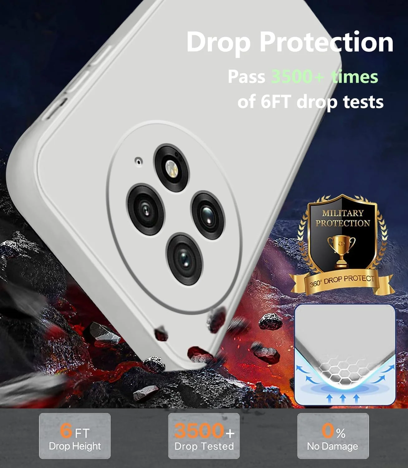 کاور سیلیکونی برای OnePlus 13: با لمس نرم و ابریشمی، ضد ضربه، کاور پشتی باریک برای 1+ 13 - (سفید) کاور سیلیکونی برای OnePlus 13: با لمس نرم و ابریشمی، ضد ضربه، کاور پشتی باریک برای 1+ 13 - (سفید)