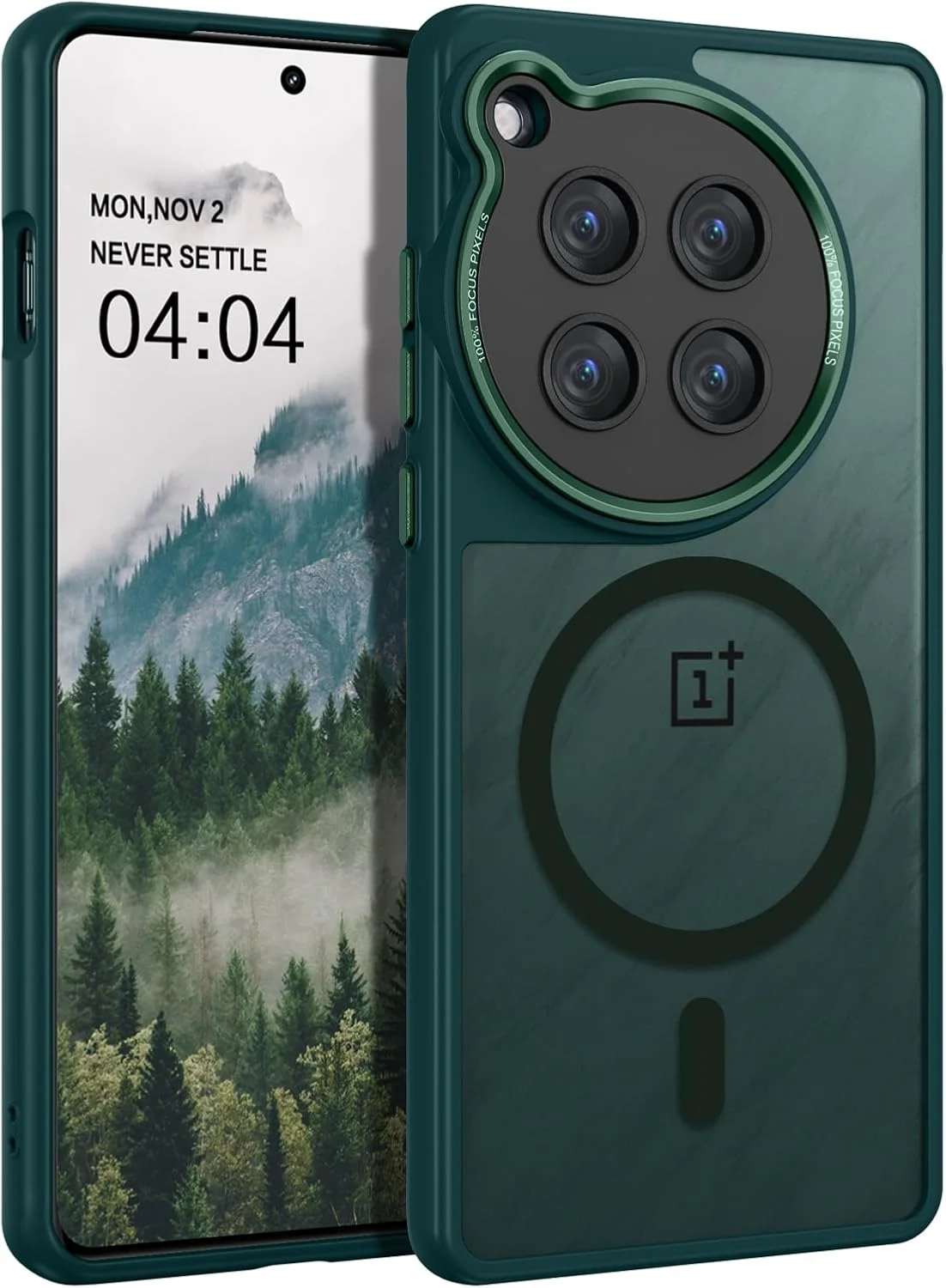 قاب محافظ مغناطیسی DUEDUE برای وان پلاس 12 [سازگار با MagSafe]، کاور پشتی PC ضد ضربه با گرید نظامی و بامپر TPU محافظ گوشی برای OnePlus 12 5G 6.82 اینچ، سبز