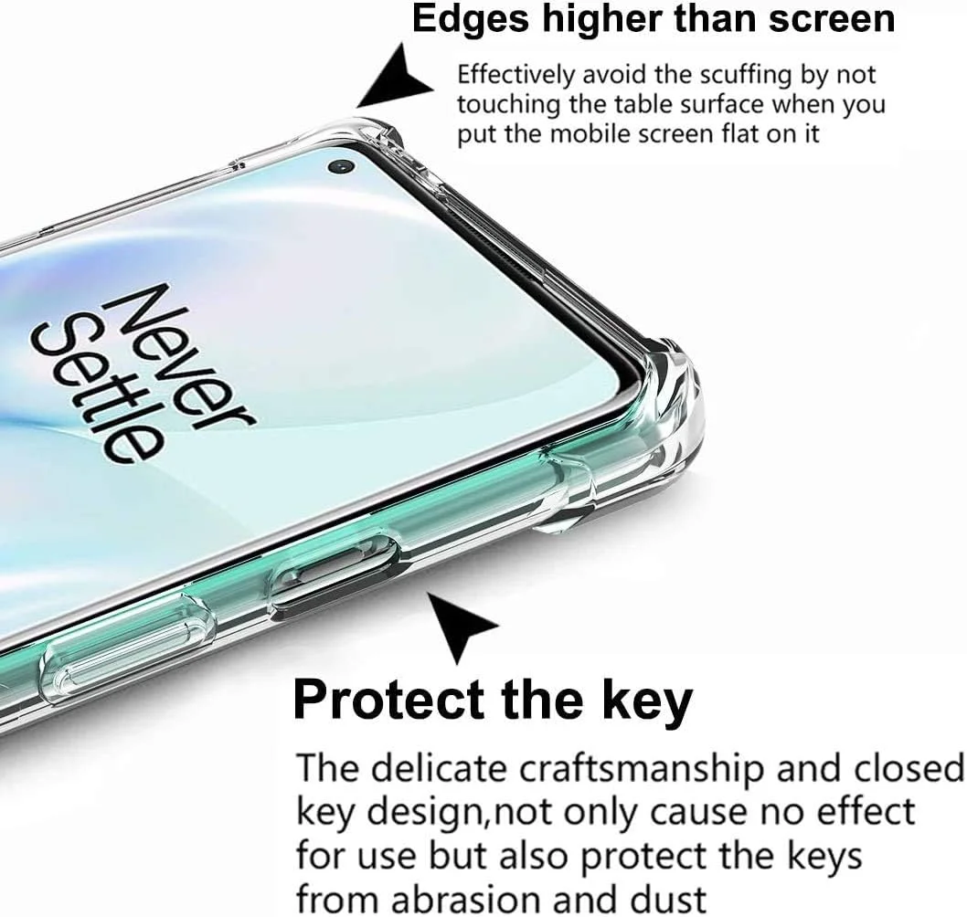 کاور محافظ شفاف Zeking سازگار با OnePlus 8، ضد خش، کریستالی و دارای ضربه گیر در چهار گوشه کاور محافظ شفاف Zeking سازگار با OnePlus 8، ضد خش، کریستالی و دارای ضربه گیر در چهار گوشه