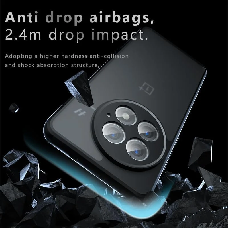 کاور محافظ هایبرید اولترا مناسب برای گوشی وان پلاس 13 (2025) [ضد زرد شدن] [محافظت درجه نظامی] (مشکی)