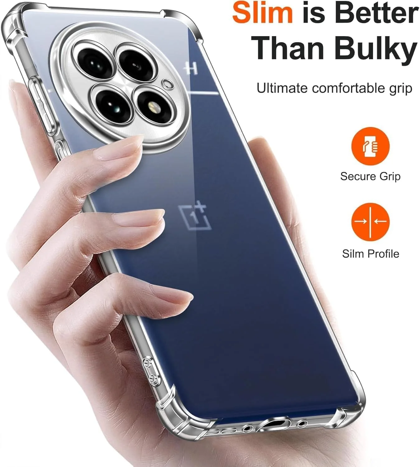 قاب محافظ گوشی برای وان پلاس 13، قاب شفاف با گوشه های تقویت شده، محافظت از دوربین، باریک، مقاوم در برابر ضربه، انعطاف پذیر، جنس TPU، شفاف برای وان پلاس 13