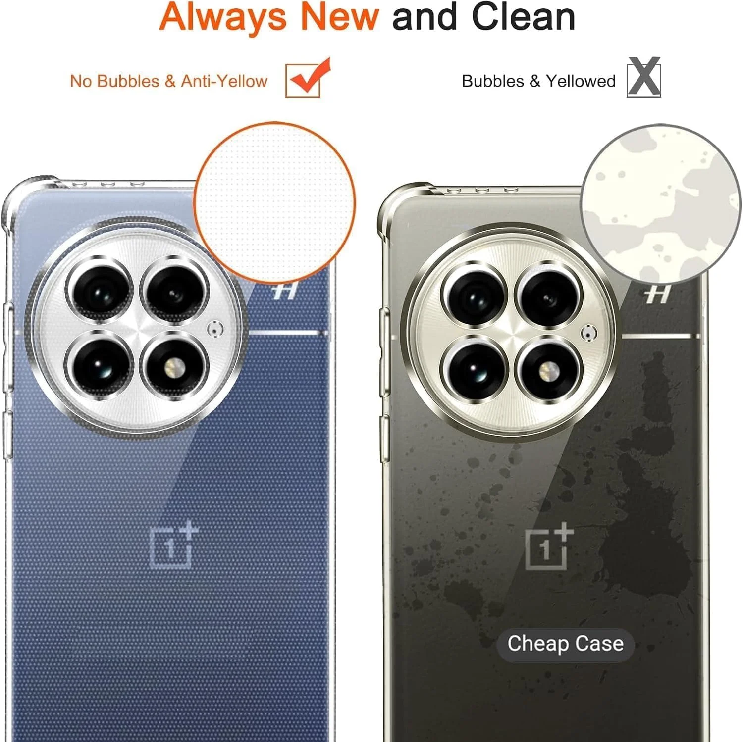 قاب محافظ گوشی برای وان پلاس 13، قاب شفاف با گوشه های تقویت شده، محافظت از دوربین، باریک، مقاوم در برابر ضربه، انعطاف پذیر، جنس TPU، شفاف برای وان پلاس 13