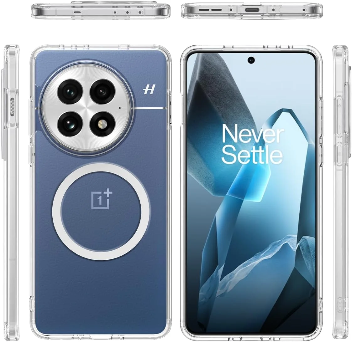 قاب گوشی Zkius برای OnePlus 13، سازگار با MagSafe، محافظت ضد ضربه با درجه نظامی، قاب مغناطیسی گوشی برای OnePlus 13 5G، قاب هیبریدی کلاسیک (HaloLock) - شفاف