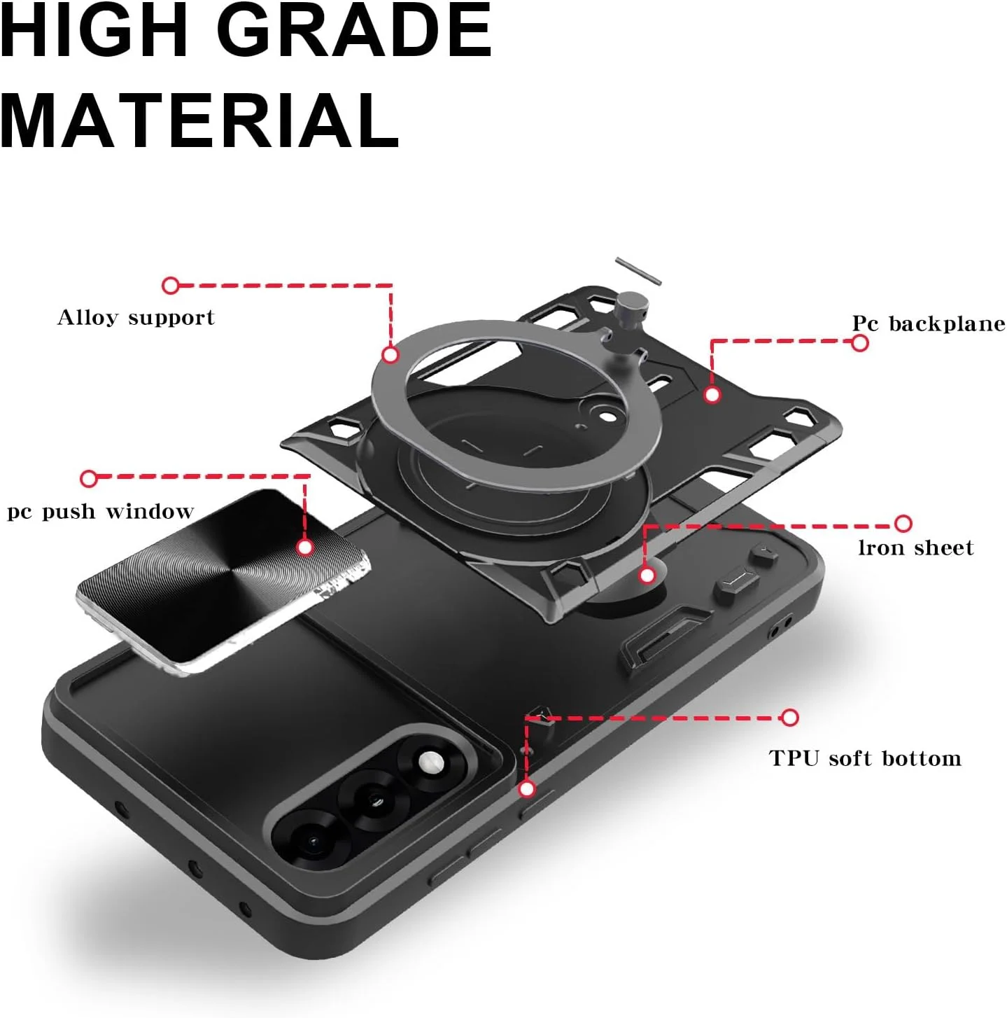 کاور محافظ گوشی ZMONE برای OnePlus Nord 5 5G به همراه محافظ صفحه نمایش، دارای محافظ کشویی دوربین، کاور محافظتی مقاوم - مشکی کاور محافظ گوشی ZMONE برای OnePlus Nord 5 5G به همراه محافظ صفحه نمایش، دارای محافظ کشویی دوربین، کاور محافظتی مقاوم - مشکی