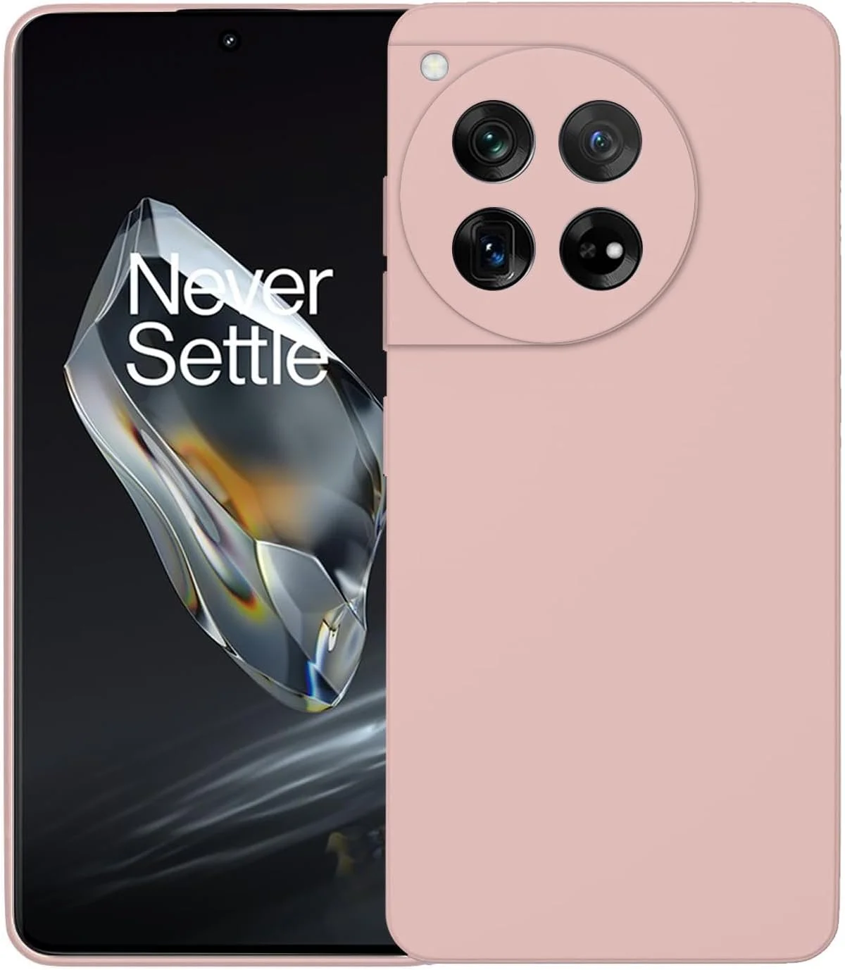 قاب محافظ باریک گوشی برای OnePlus 12، کاور سیلیکونی با محافظت از دوربین، داخلی نرم و انعطاف پذیر (صورتی، برای OnePlus 12)