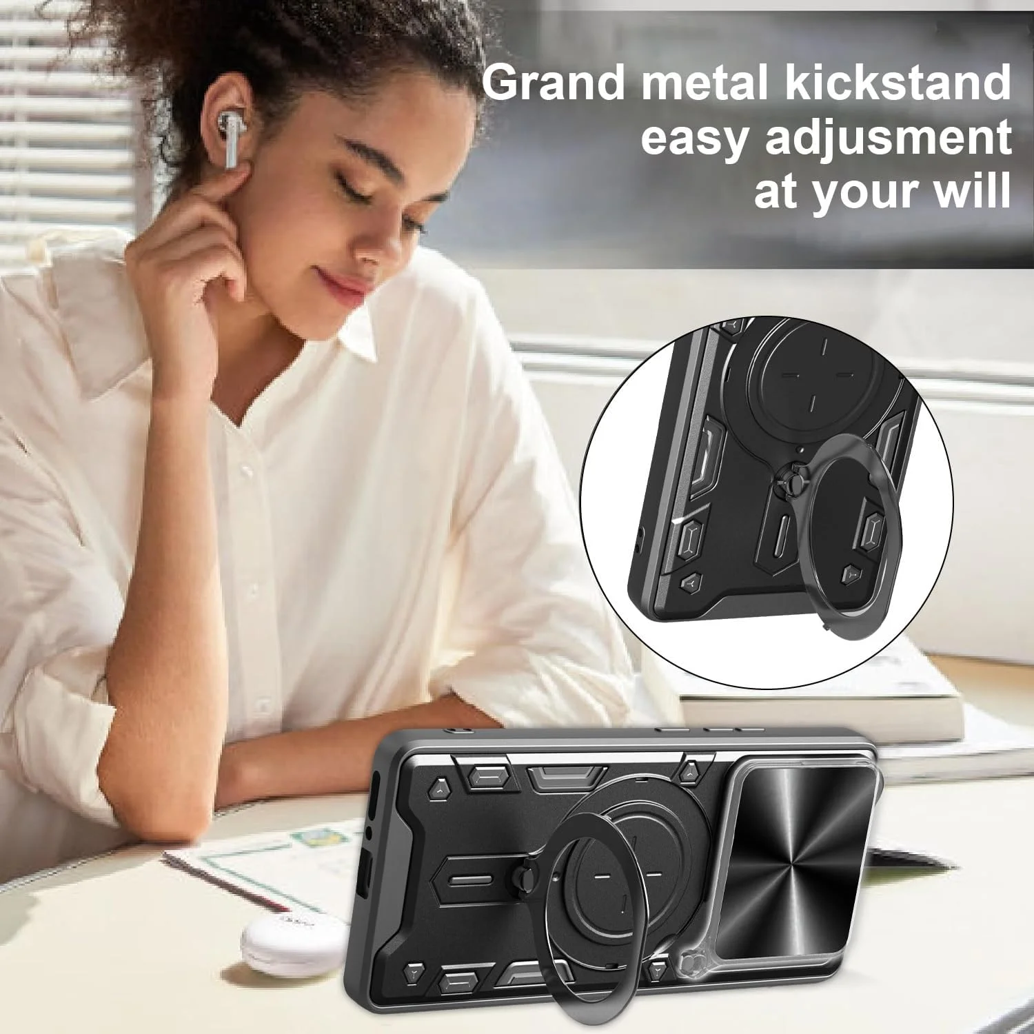 محافظ گوشی Kejuthrv سازگار با Oneplus 13، مقاوم در برابر ضربه، مناسب فضای باز با پوشش کشویی لنز و پایه چرخان 360 درجه، دارای صفحه فلزی برای هولدر مغناطیسی خودرو (صورتی، 6.82 اینچ) محافظ گوشی Kejuthrv سازگار با Oneplus 13، مقاوم در برابر ضربه، مناسب فضای باز با پوشش کشویی لنز و پایه چرخان 360 درجه، دارای صفحه فلزی برای هولدر مغناطیسی خودرو (صورتی، 6.82 اینچ)