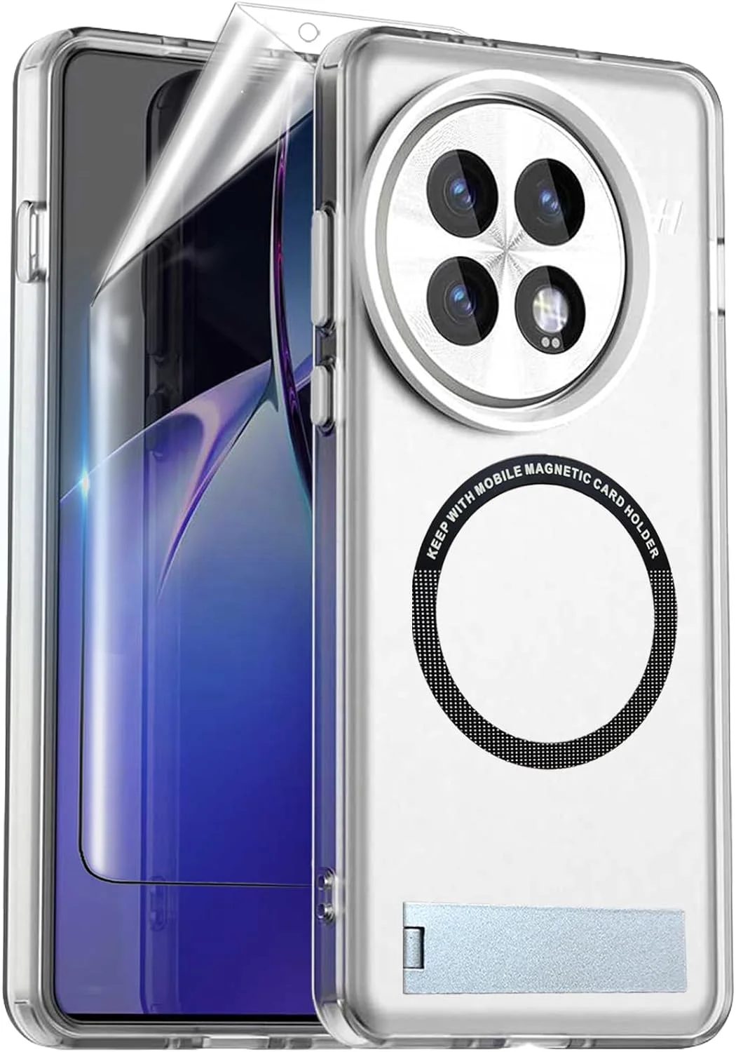 کاور محافظ گوشی Ukiuz برای وان پلاس 13: دارای محافظ صفحه نمایش، حلقه مغناطیسی، پایه قابل تنظیم، محافظت در برابر سقوط با استاندارد نظامی، کاور پشتی مات نیمه شفاف برای وان پلاس 13 - سفید کاور محافظ گوشی Ukiuz برای وان پلاس 13: دارای محافظ صفحه نمایش، حلقه مغناطیسی، پایه قابل تنظیم، محافظت در برابر سقوط با استاندارد نظامی، کاور پشتی مات نیمه شفاف برای وان پلاس 13 - سفید