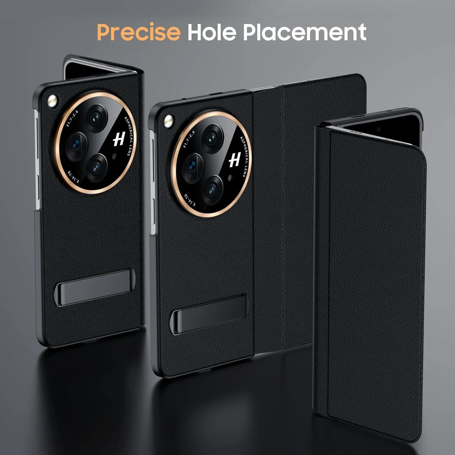قاب چرمی لوکس TERRIFI برای OnePlus Open با پایه و محافظ لنز دوربین - قاب مغناطیسی تاشو فوق العاده نازک و ضد ضربه مناسب برای OnePlus Open 2023 - مشکی قاب چرمی لوکس TERRIFI برای OnePlus Open با پایه و محافظ لنز دوربین - قاب مغناطیسی تاشو فوق العاده نازک و ضد ضربه مناسب برای OnePlus Open 2023 - مشکی