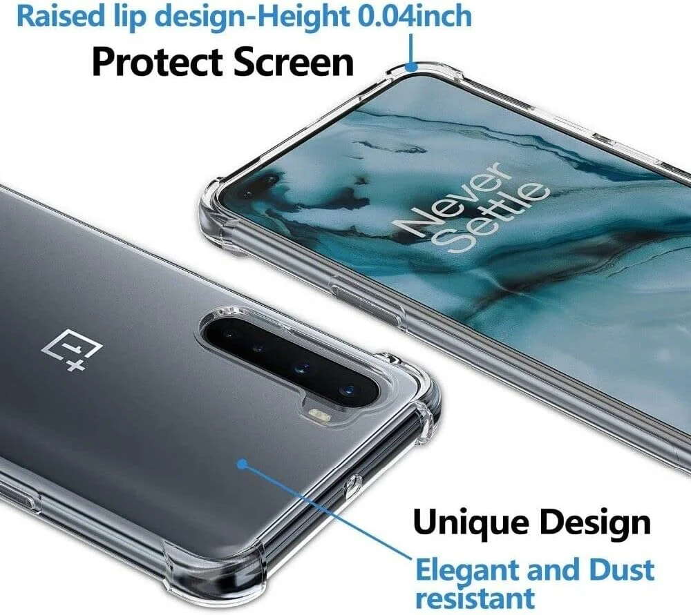 کاور محافظ شفاف و نرم سیلیکونی برای گوشی وان پلاس نورد، ضد ضربه با گوشههای تقویت شده کاور محافظ شفاف و نرم سیلیکونی برای گوشی وان پلاس نورد، ضد ضربه با گوشههای تقویت شده