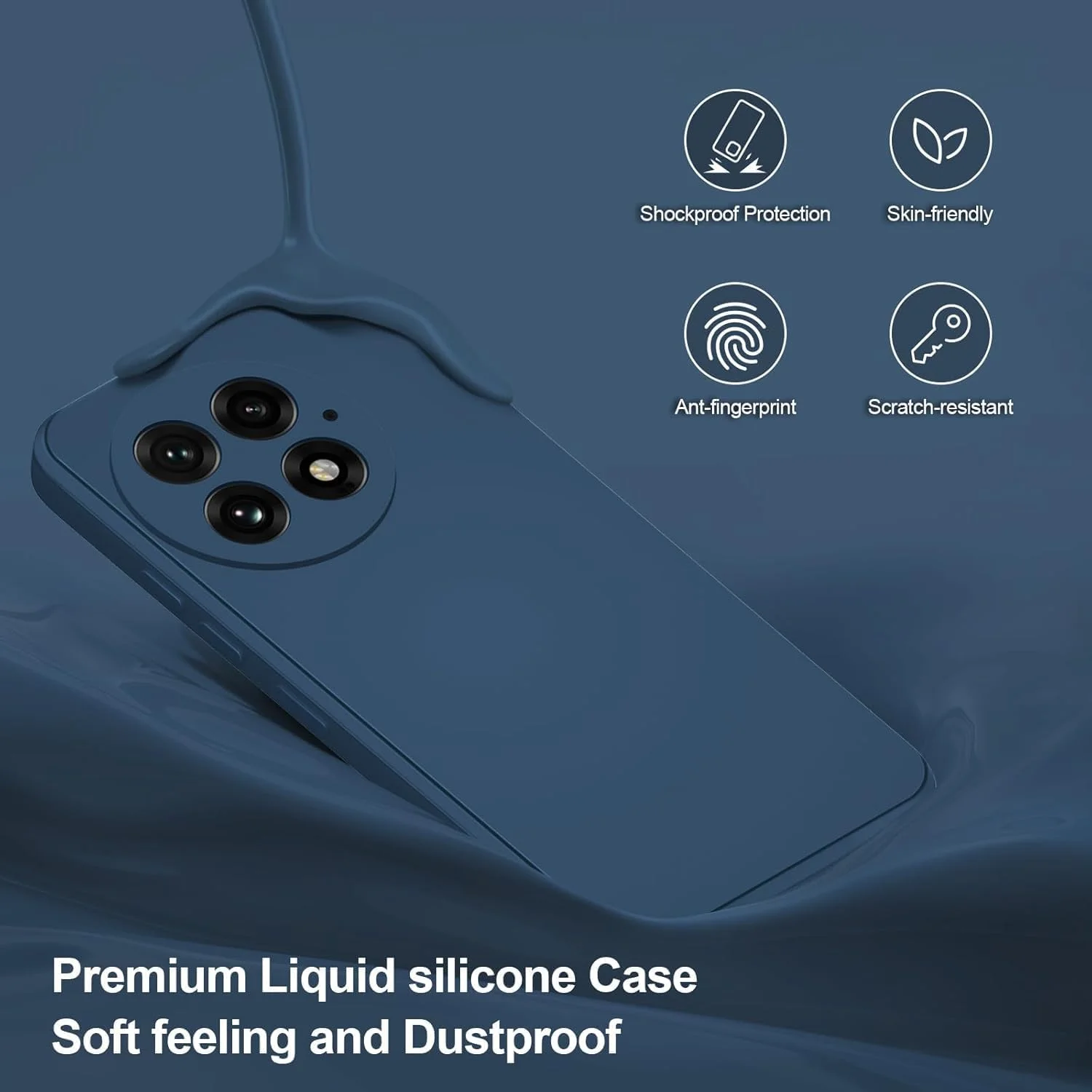 قاب محافظ گوشی وان پلاس 13 5G، کاور ژلهای مایع با لایه داخلی میکروفایبر نرم، محافظ باریک ضد ضربه با پوشش محافظ دوربین برای وان پلاس 13 5G مدل 2024 (آبی) قاب محافظ گوشی وان پلاس 13 5G، کاور ژلهای مایع با لایه داخلی میکروفایبر نرم، محافظ باریک ضد ضربه با پوشش محافظ دوربین برای وان پلاس 13 5G مدل 2024 (آبی)