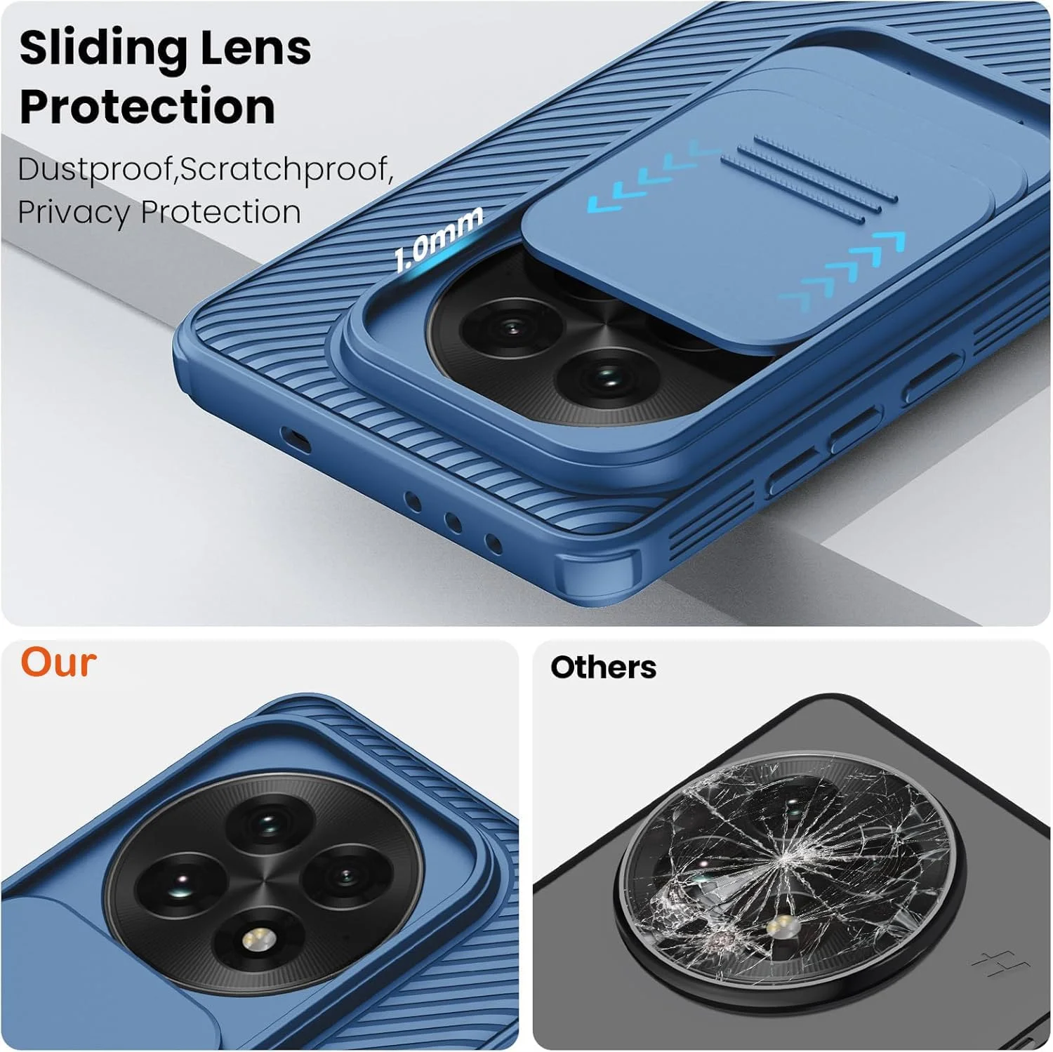 قاب محافظ گوشی برای وان پلاس 13، پوشش کشویی محافظ لنز دوربین، کاور پشتی ضربه گیر TPU+PC، قاب گوشی ضد اثر انگشت، محافظ باریک قاب محافظ گوشی برای وان پلاس 13، پوشش کشویی محافظ لنز دوربین، کاور پشتی ضربه گیر TPU+PC، قاب گوشی ضد اثر انگشت، محافظ باریک